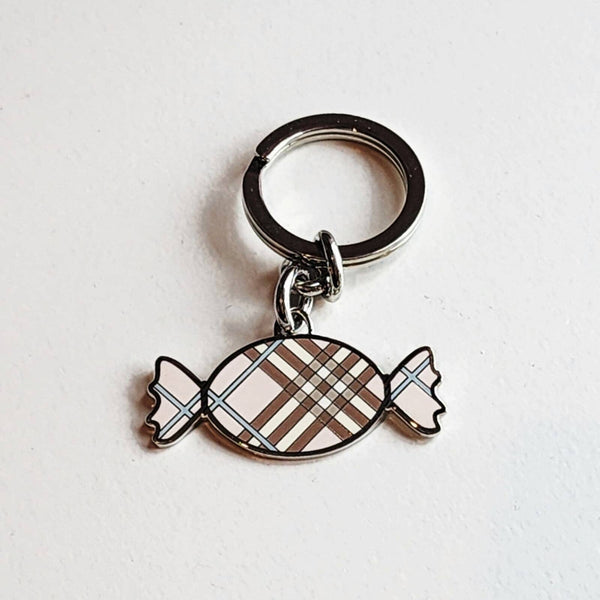 Authentic Burberry Nova Check Candy Piece Keychain Purse Charm Fob in Silver Burberry 
