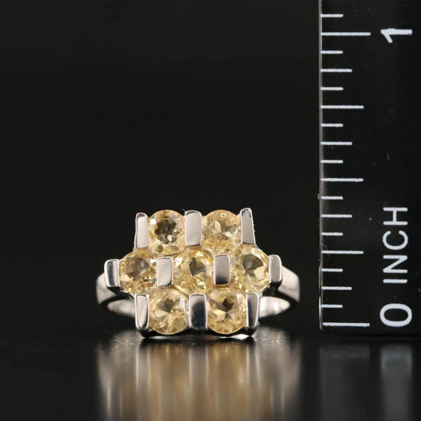 Sterling Silver Citrine 6.0 Gemstone Ring Rings Upcycled Gemz 
