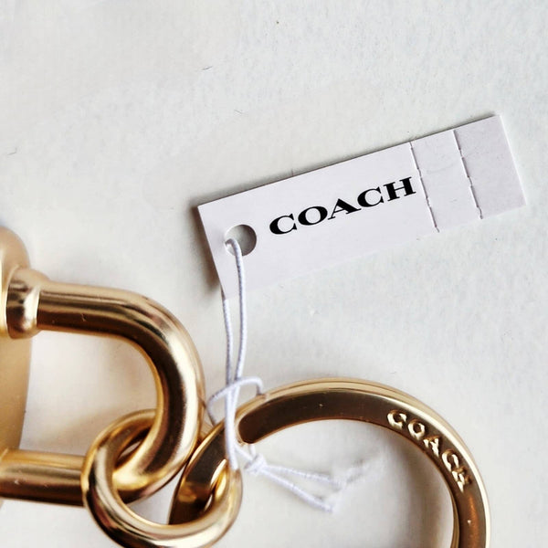 Coach Lock And Key Bag Charm / Key Ring / Double Keychain with Matching Key Keychains Coach 