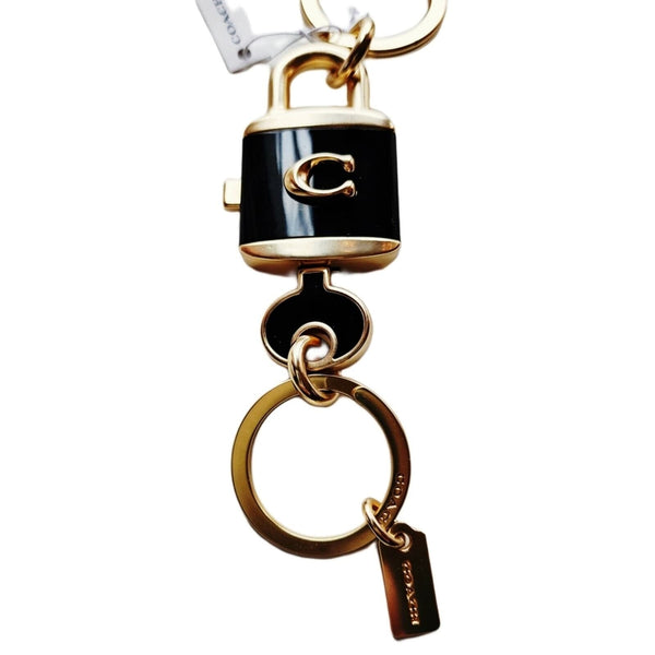 Coach Lock And Key Bag Charm / Key Ring / Double Keychain with Matching Key Keychains Coach 