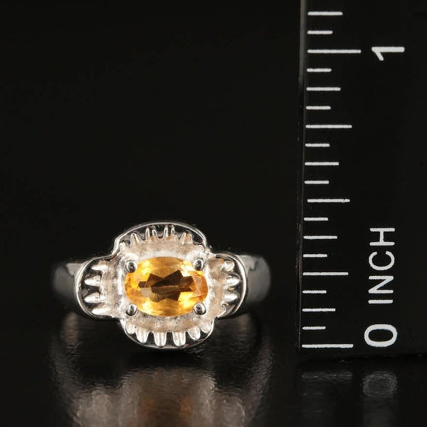Sterling Silver Citrine 7.25 Gemstone Ring Rings Source Unknown 