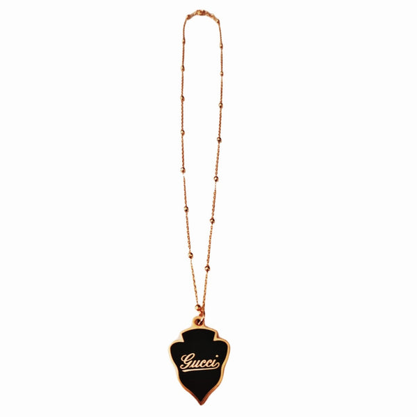 Designer Keychain Charm Pendant on 24K Gold Filled Satellite Necklace Necklace Upcycled Gemz 