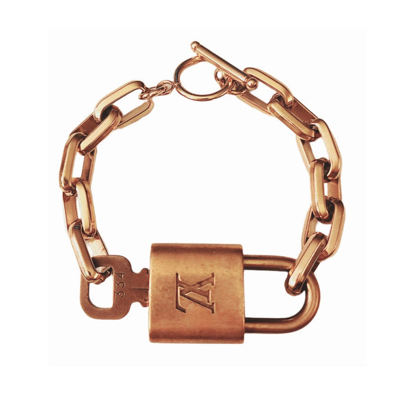 LV Lock & Key 18K Gold Filled Toggle Bracelet Bracelets Upcycled Gemz 