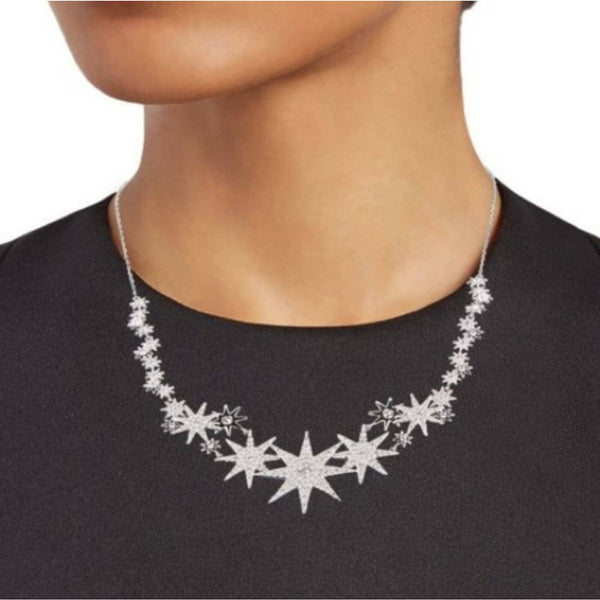 Swarovski Women's Fizzy Rhodium Plated Clear Crystal Pave Necklace Swarovski 