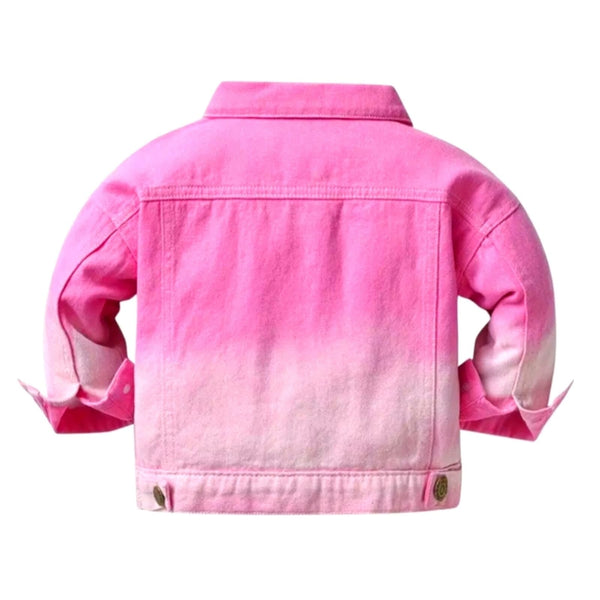 Girl's 10-11Y Pink Gradient Jean Jacket Glam Girl Fashion 
