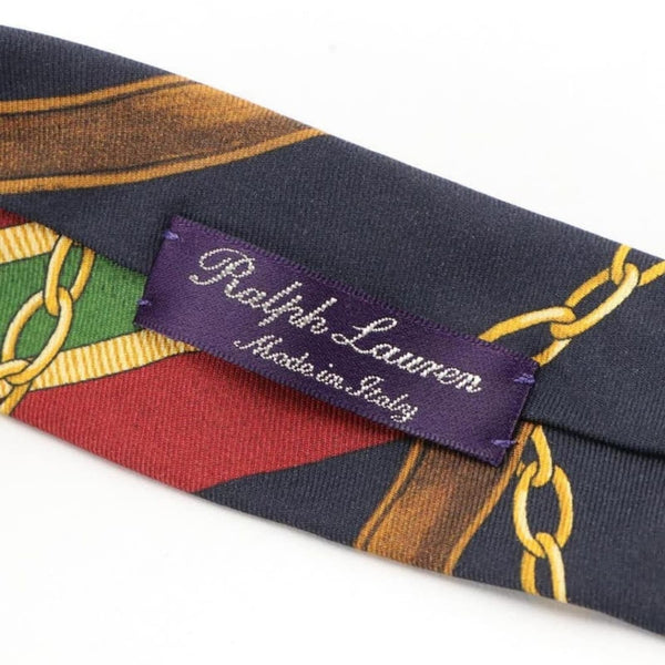 TOP OF THE LINE Ralph Lauren Purple Label Equestrian Print Silk Tie Polo by Ralph Lauren 