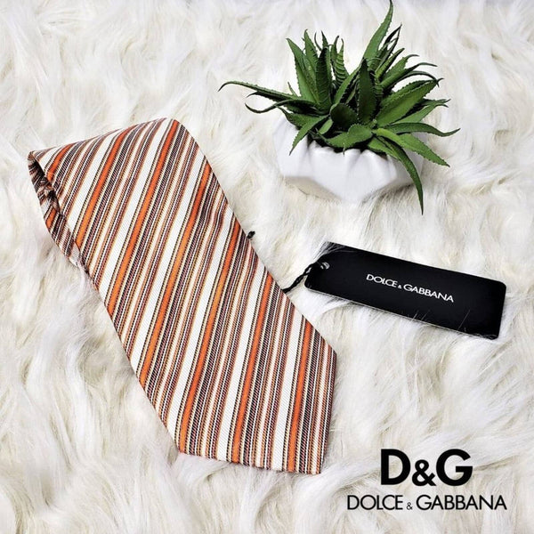 NWT DOLCE & GABBANA Men's Striped Silk Neck Tie Dolce & Gabbana 