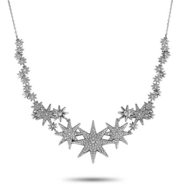 Swarovski Women's Fizzy Rhodium Plated Clear Crystal Pave Necklace Swarovski 