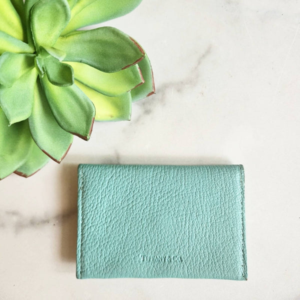 Authentic Tiffany & Co. Blue Leather Card Holder Tiffany & Co. 