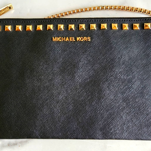Authentic Michael Kors Clutch Reimagined as a Crossbody Bag with Gold Chain MICHAEL Michael Kors 