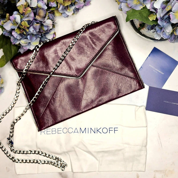 Rebecca Minkoff Clutch/Crossbody Bag w/Removable Silver Chain Strap Rebecca Minkoff 