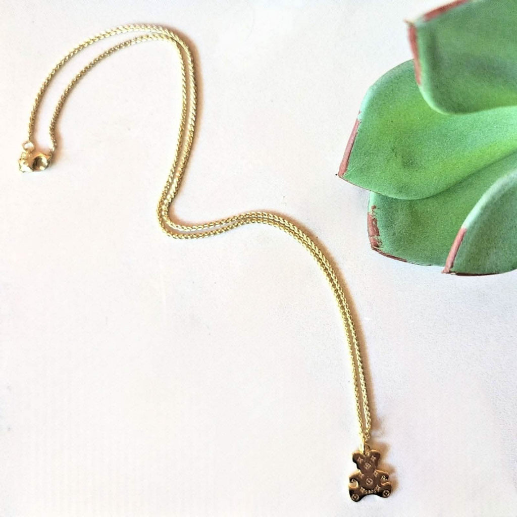 Authentic Louis Vuitton Teddy Bear Charm Finding on 18K Gold Filled Chain Louis Vuitton 