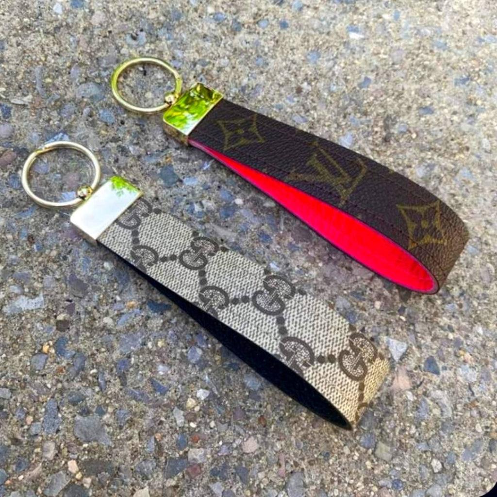 Keyring/Wristlet Strap Made from Repurposed Gucci Coated Canvas Upcycled Gemz 