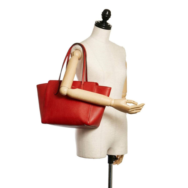 Authentic Gucci Small Swing Tote Bag in Pebbled Calfskin Red Leather handbags Upcycled Gemz 