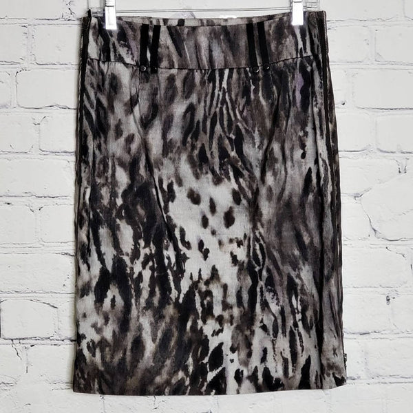 WORTH NY Animal Print Micro Cord Pencil Skirt, 4 Worth 