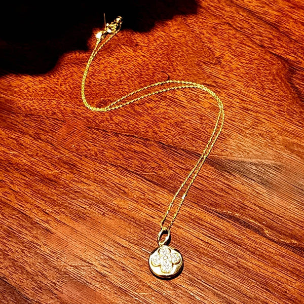 Upcycled LV Pave Charm on Dainty Adjustable Gold Filled Chain Upcycled Gemz 