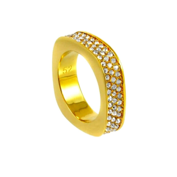 NWT Swarovski Vio Yellow Gold Plated Golden Crystal Pavé Womens Ring Swarovski 