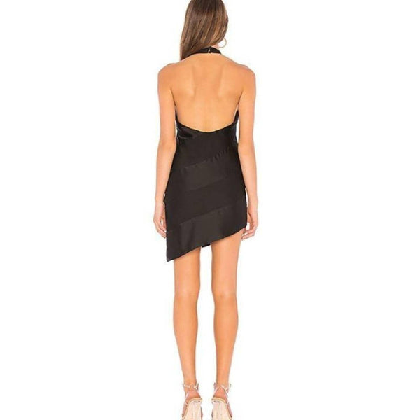 NWT NBD Steph Asymmetric Black Mini Dress, Size M NBD 