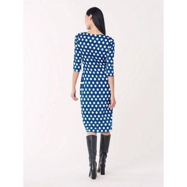 NWT DVF Saihana Geometric Silk Jersey Sheath Dress, XXS Diane von Furstenberg 