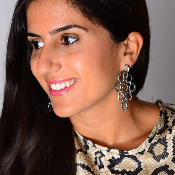 AMRITA SINGH Casablanca Chandelier Silver Tone Earrings Jewelry Amrita Singh 
