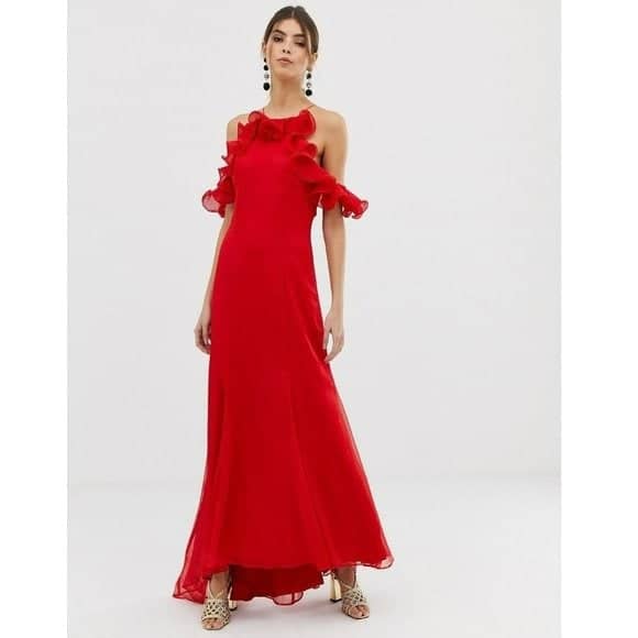 Keepsake The Label Embrace Red Ruffle Gown, Size S KEEPSAKE the Label 