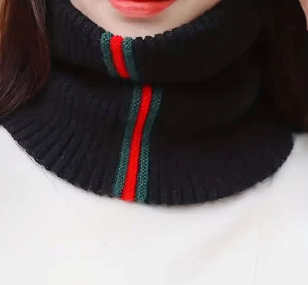 Ribbed Striped Acrylic Neck Scarf / Snood Accessories Glam Girl Fashion 