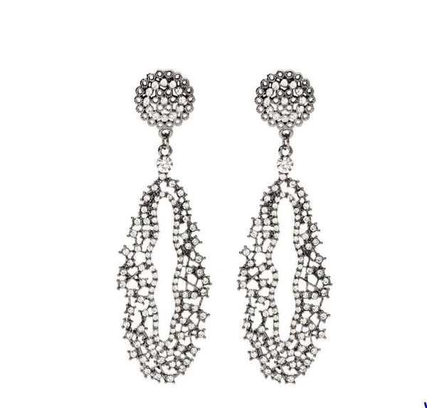 AMRITA SINGH Iris Long Austrian Crystal Earrings Jewelry Amrita Singh 