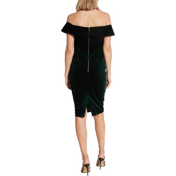 Bardot Bella Velvet Off-The-Shoulder Cocktail Dress in Black, Women's Size 4/XS Dresses Bardot 