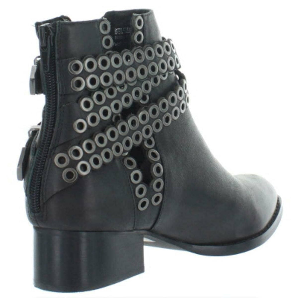 Jeffrey Campbell Belshaw Leather Strappy Ankle Black Boots, Women's 6M Jeffrey Campbell 